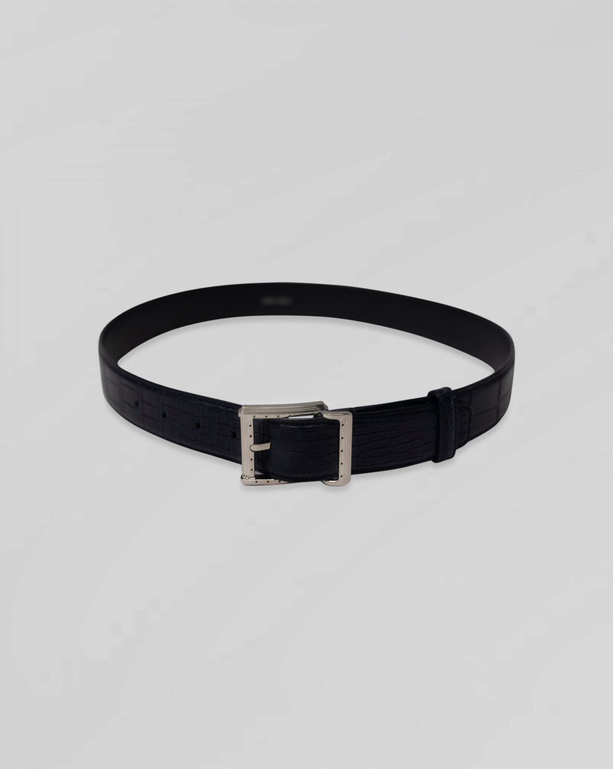 Stefano Ricci Crocodile Leather Belt with Silver Buckle